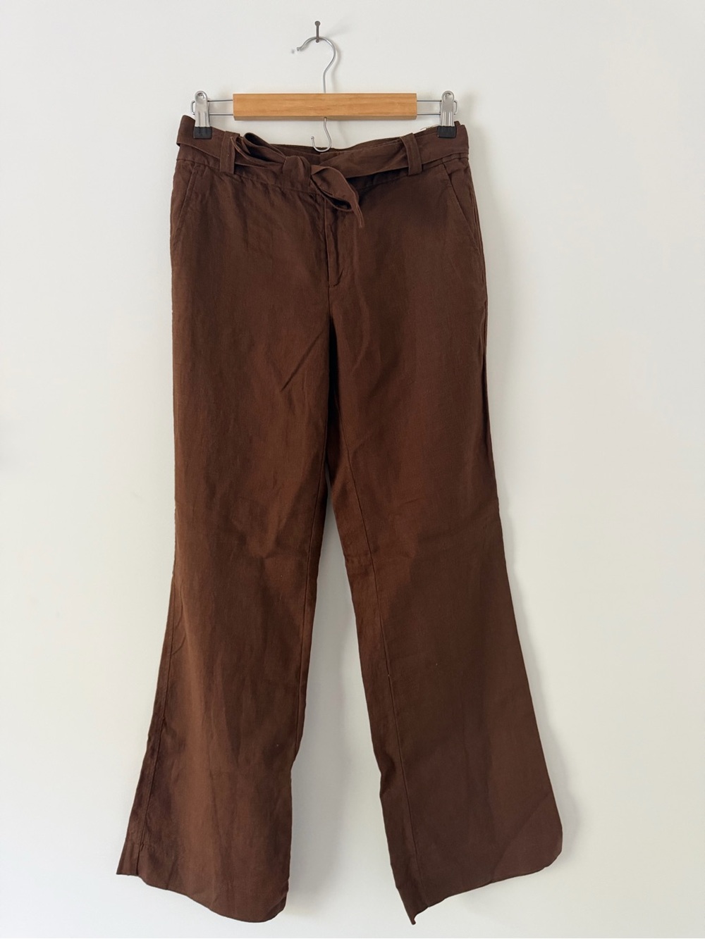 Old Navy Y2k Brown Linen Tie-Waist Pants